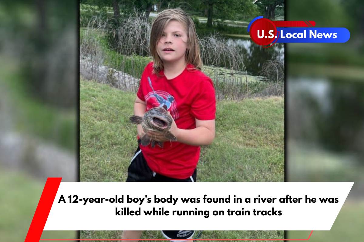 A 12-year-old boy's body was found in a river after he was killed while running on train tracks