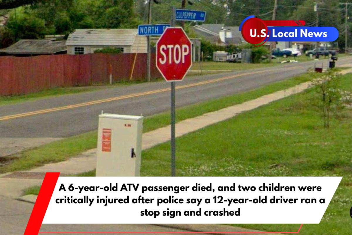 A 6-year-old ATV passenger died, and two children were critically injured after police say a 12-year-old driver ran a stop sign and crashed