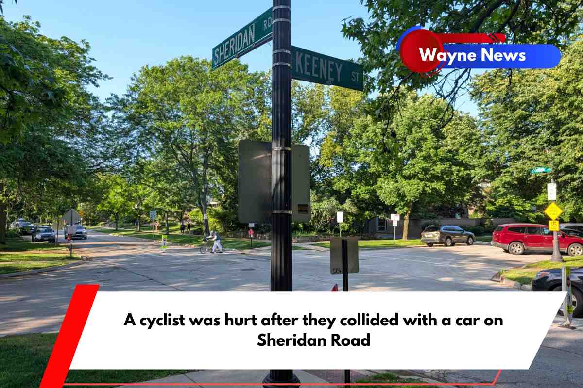 A cyclist was hurt after they collided with a car on Sheridan Road
