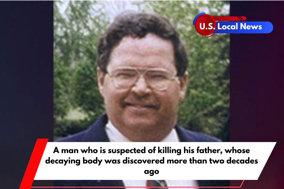 A man who is suspected of killing his father, whose decaying body was discovered more than two decades ago