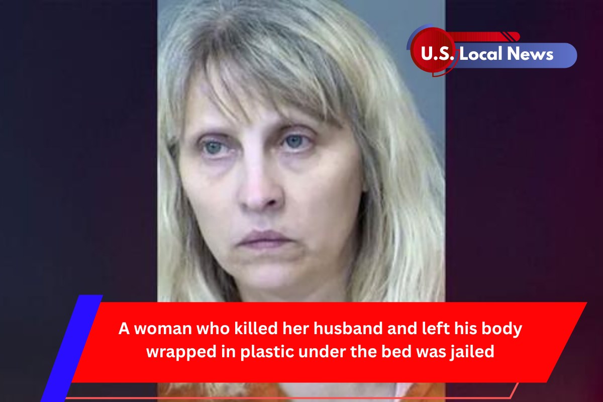 A woman who killed her husband and left his body wrapped in plastic under the bed was jailed