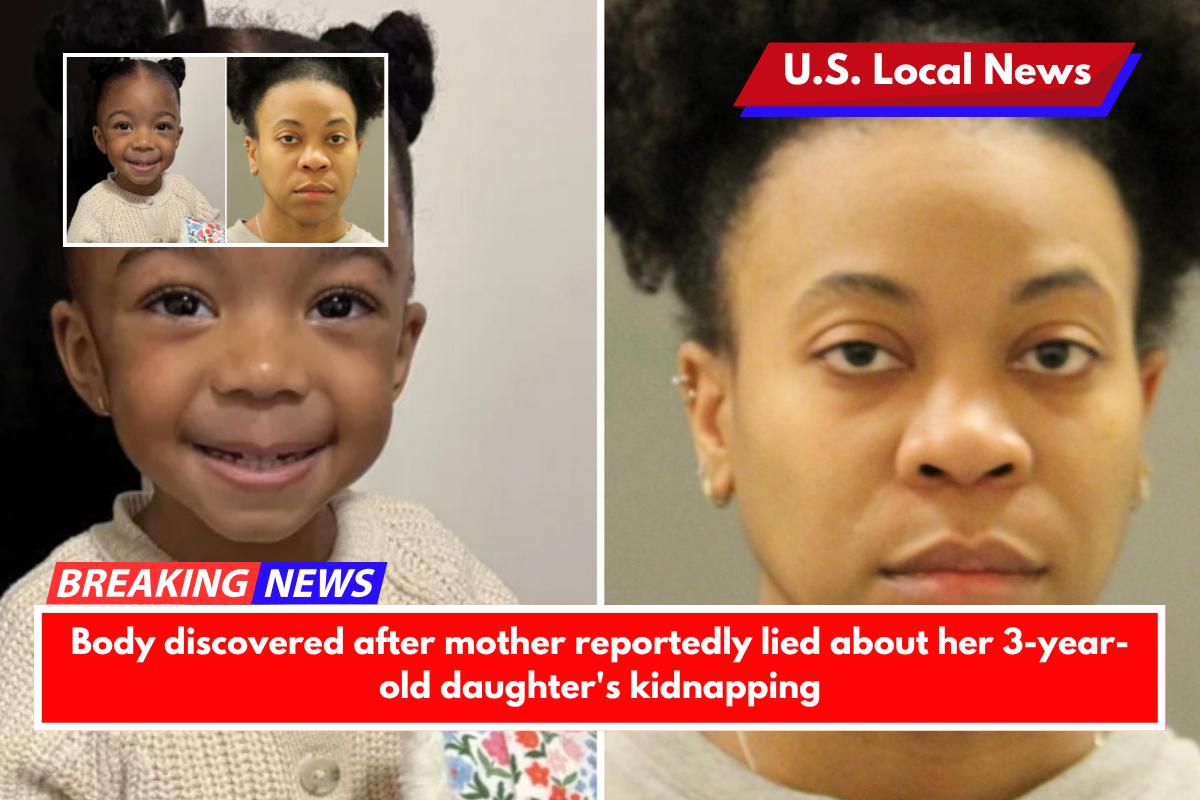 Body discovered after mother reportedly lied about her 3-year-old daughter's kidnapping