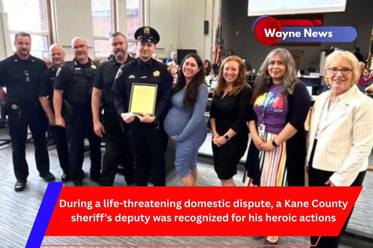 During a life-threatening domestic dispute, a Kane County sheriff's deputy was recognized for his heroic actions