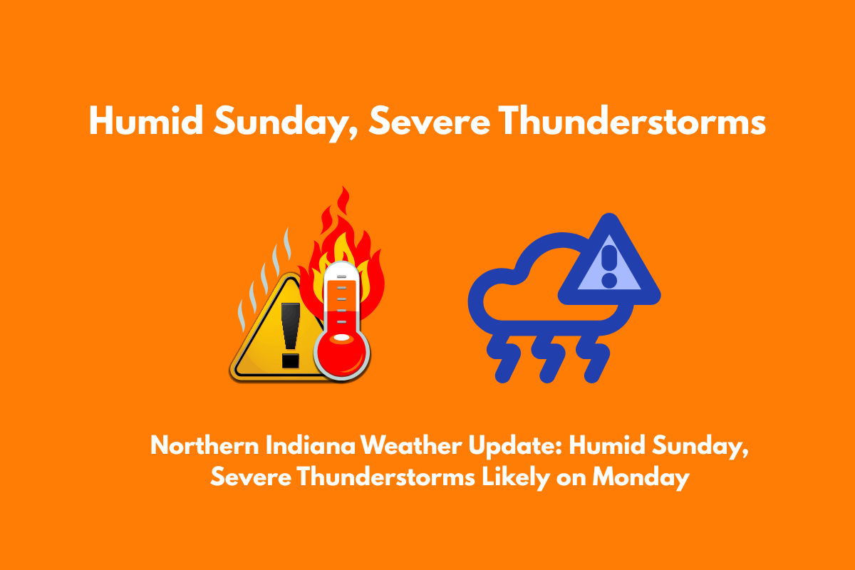 Northern Indiana Weather Update Humid Sunday, Severe Thunderstorms Likely on Monday