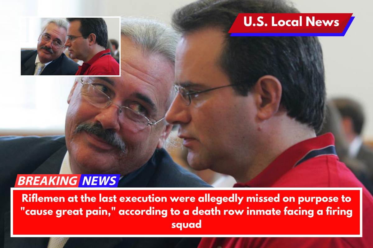 Riflemen at the last execution were allegedly missed on purpose to cause great pain, according to a death row inmate facing a firing squad