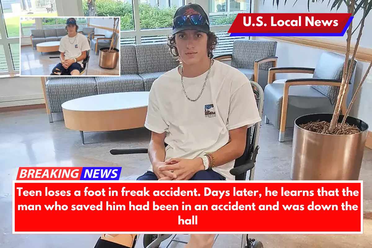 Teen loses a foot in freak accident. Days later, he learns that the man who saved him had been in an accident and was down the hall