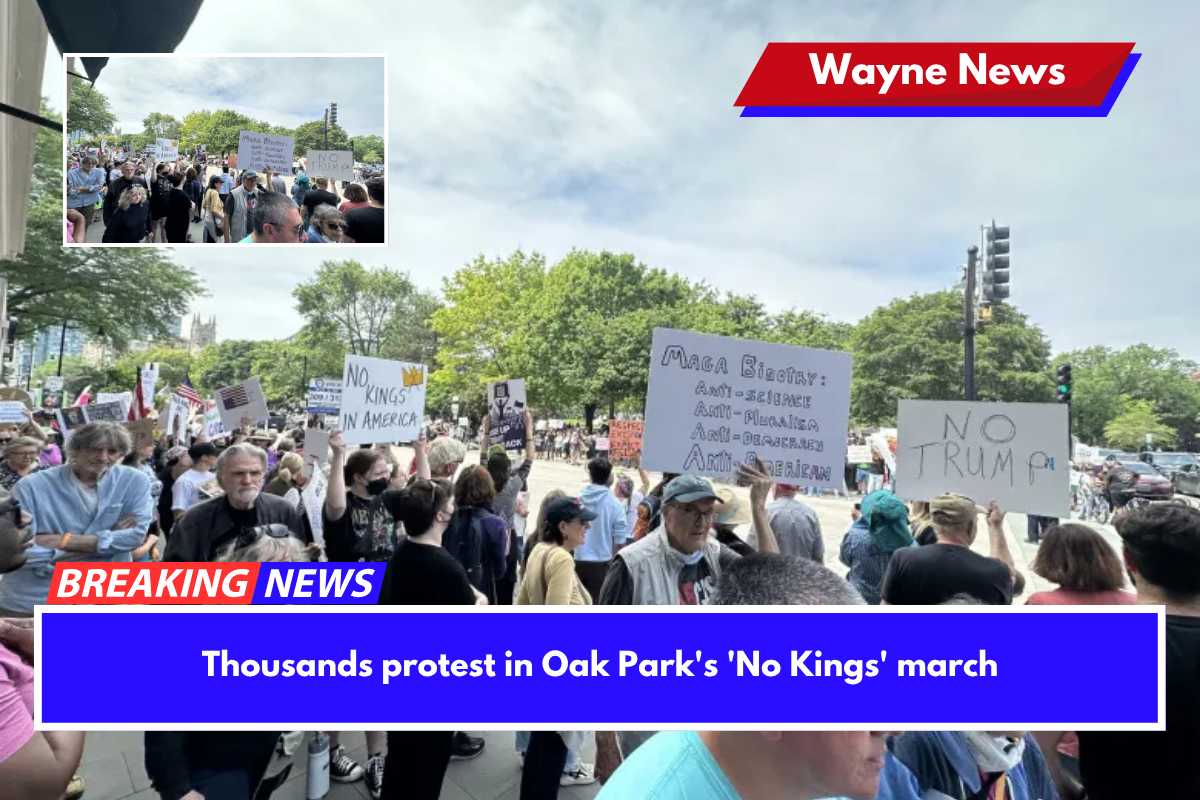 Thousands protest in Oak Park's 'No Kings' march