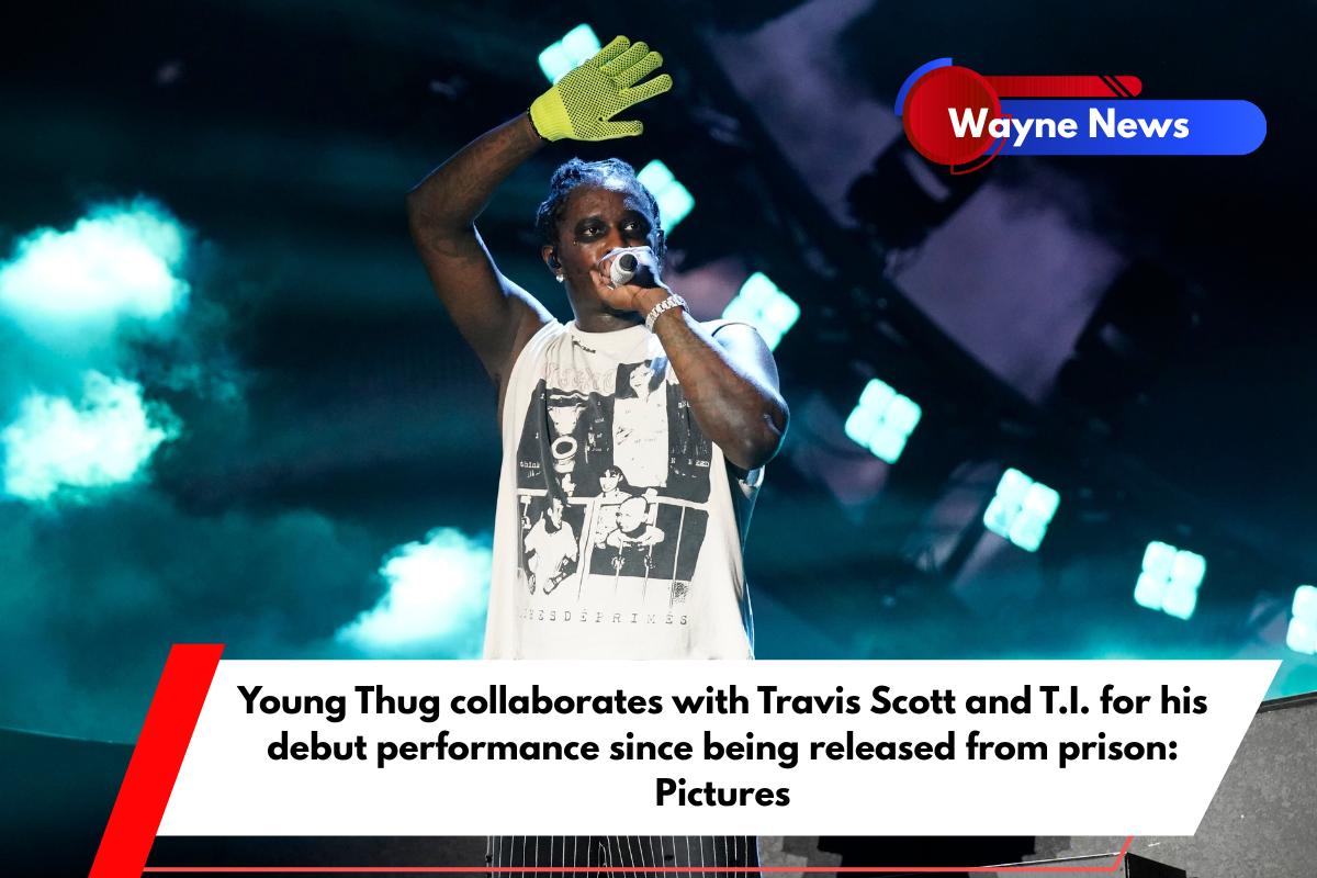 Young Thug collaborates with Travis Scott and T.I. for his debut performance since being released from prison Pictures
