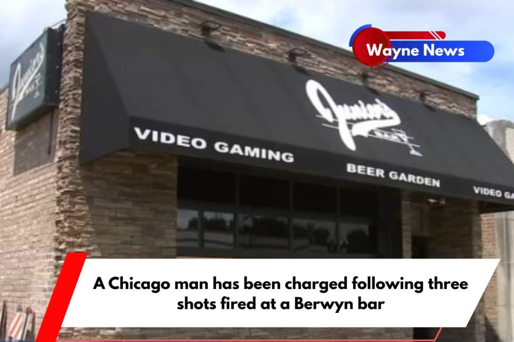A Chicago man has been charged following three shots fired at a Berwyn bar