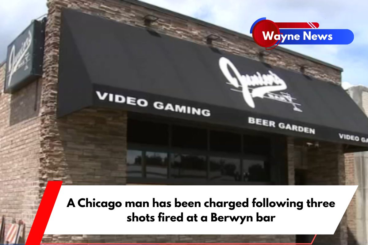 A Chicago man has been charged following three shots fired at a Berwyn bar