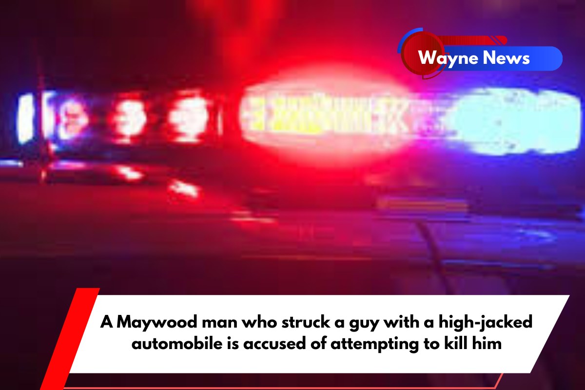 A Maywood man who struck a guy with a high-jacked automobile is accused of attempting to kill him