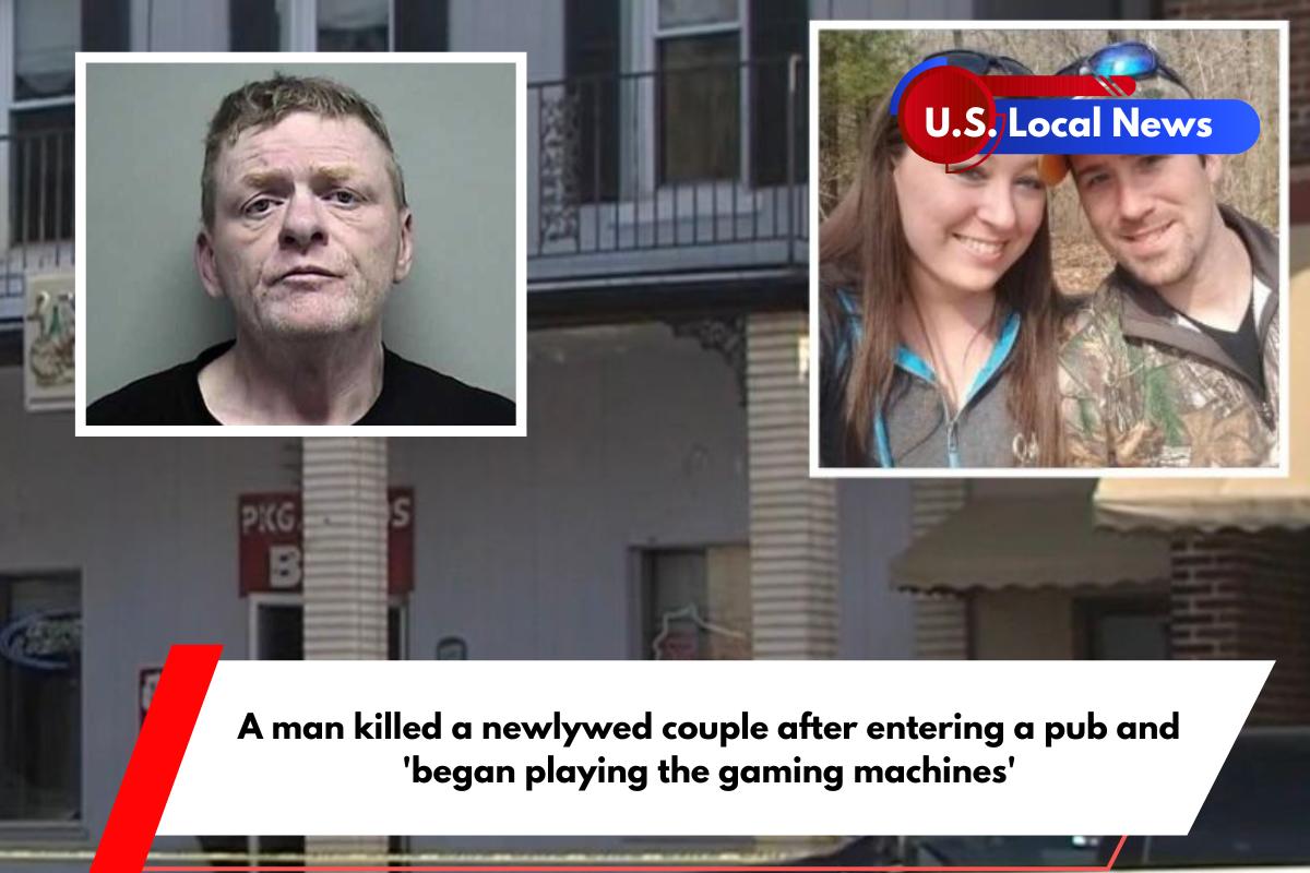 A man killed a newlywed couple after entering a pub and 'began playing the gaming machines'