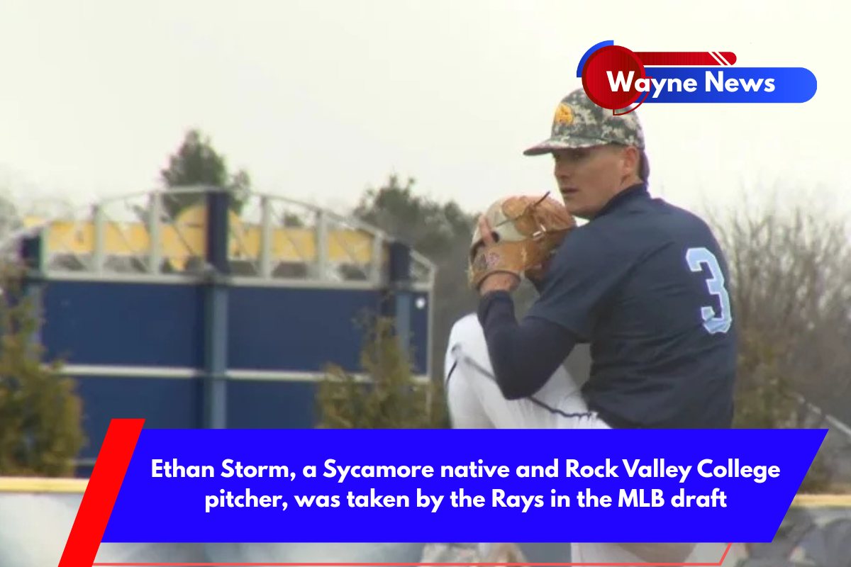 Ethan Storm, a Sycamore native and Rock Valley College pitcher, was taken by the Rays in the MLB draft