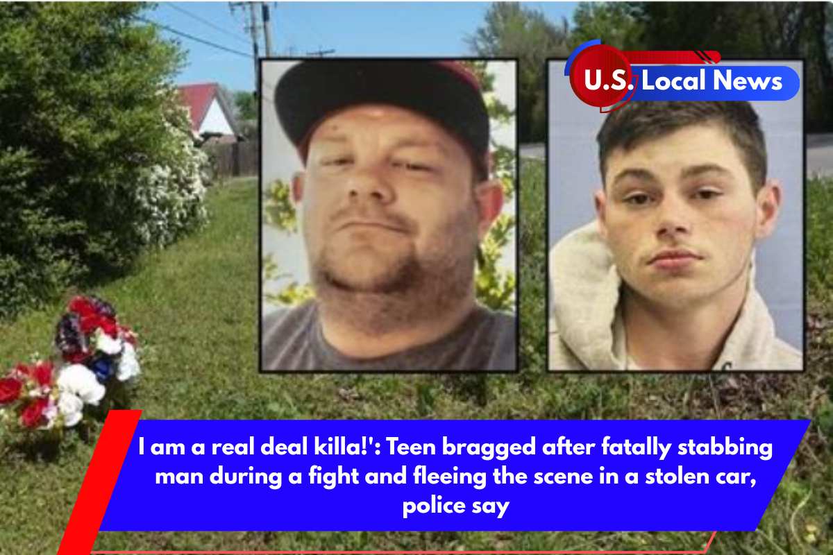 I am a real deal killa!' Teen bragged after fatally stabbing man during a fight and fleeing the scene in a stolen car, police say